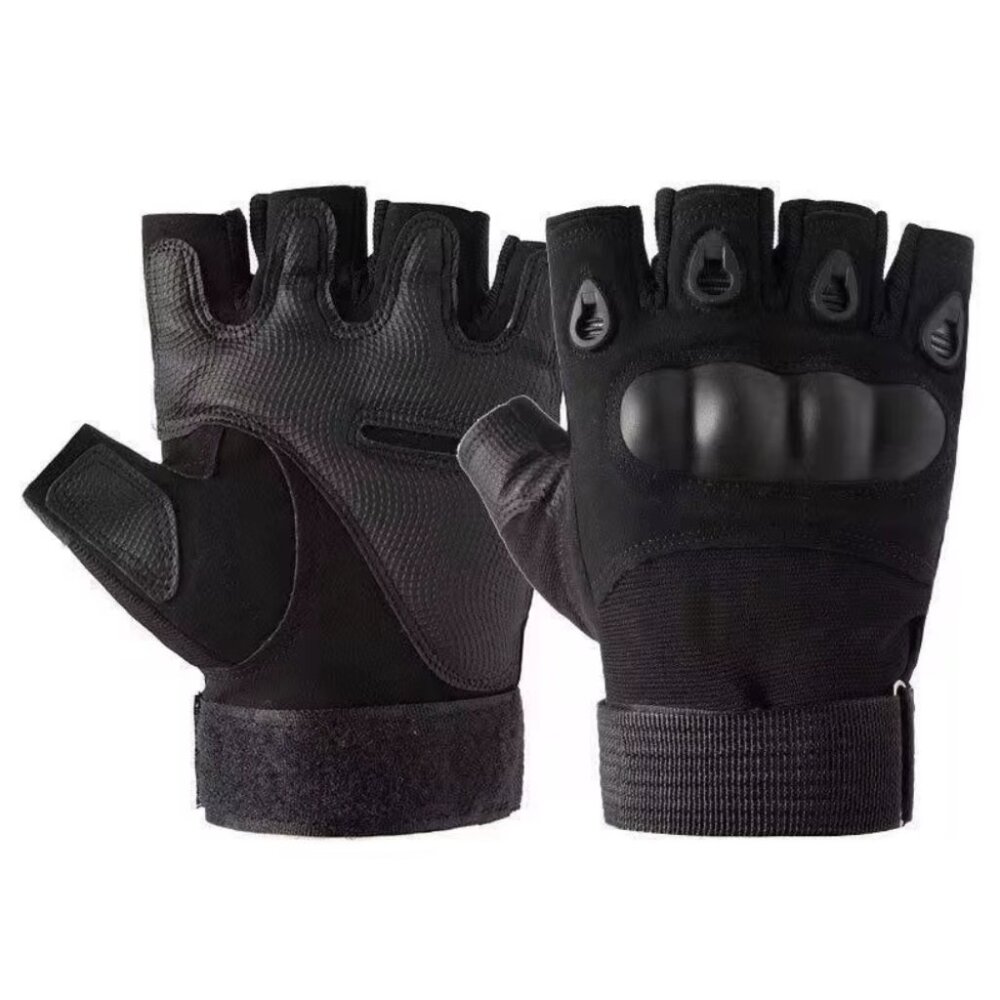 PAKNADA Touch Screen Tactical Gloves Black Half Finger Outdoor Riding Hiking